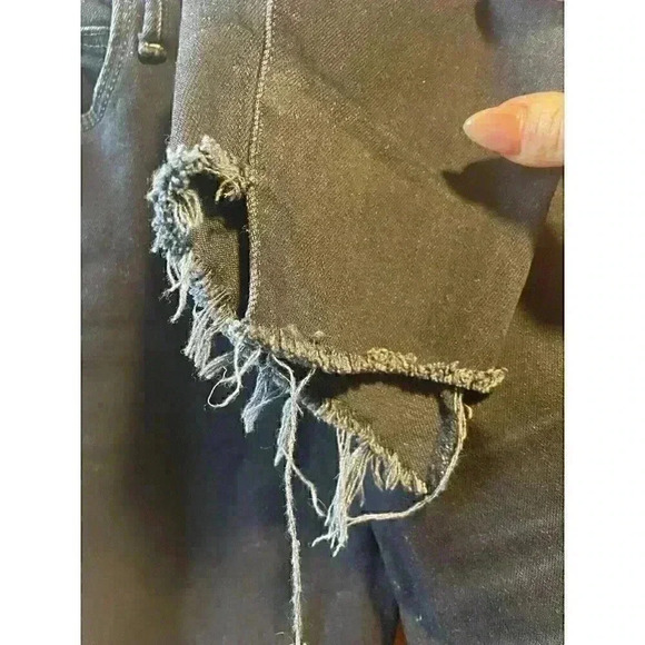 Mother Women's the stunner two step ankle fray dark wash holding hands size 27 - Picture 8 of 9